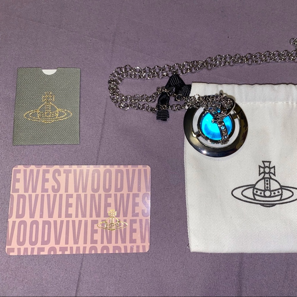 Vivienne Westwood blue big orb necklace